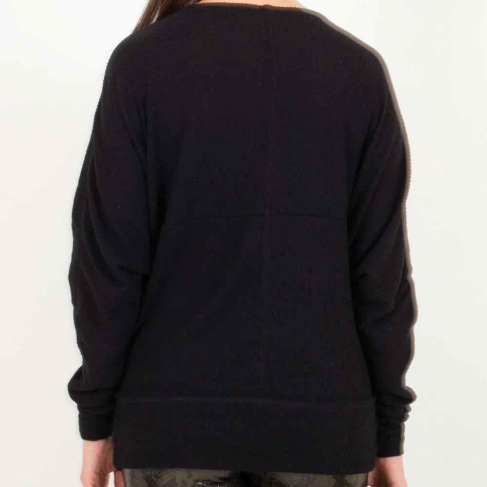 New Free People Cozy with You surplice wrap crossover knit ribbed boxy sweater - Picture 4 of 14